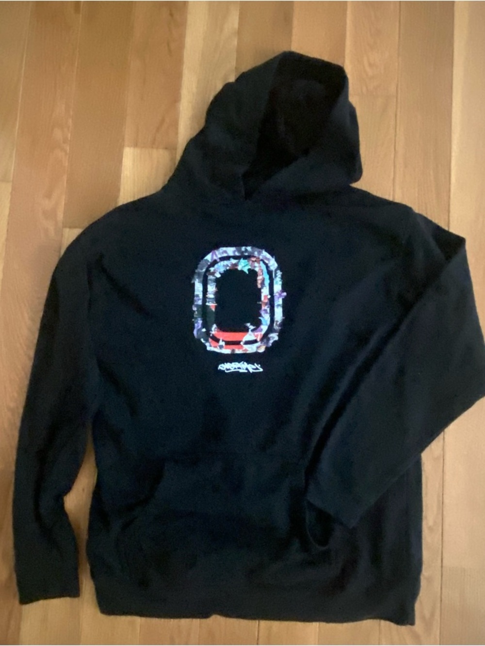 Overtime Black Vandal Hoodie with Colorful Logo Youth XL